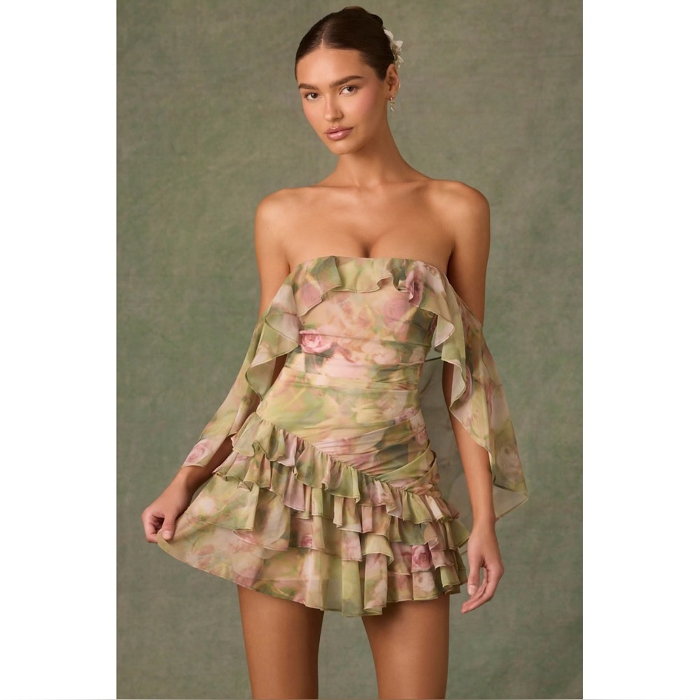 Floral Ruffle Mini Dress - Picture 3 of 10